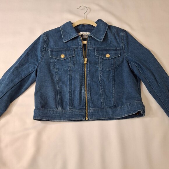 Bianca Nygard Petites Sz S Cropped Jean Jacket Relaxed Fit - Picture 3 of 16